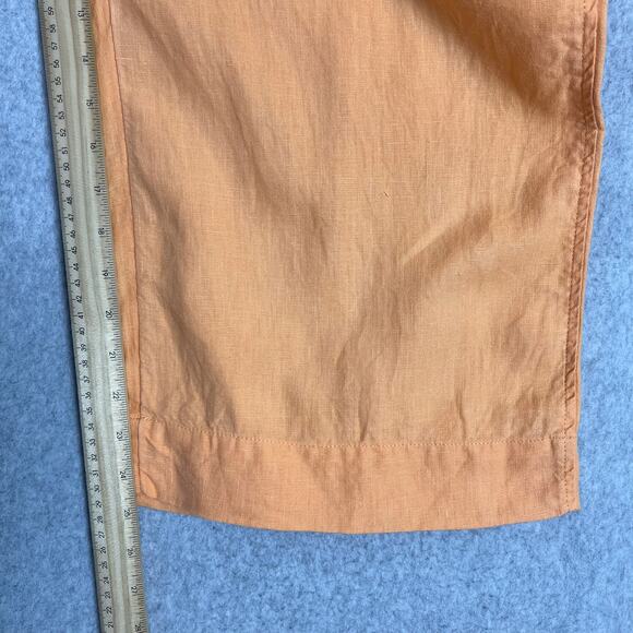J. Jill Love Linen Orange High Waisted Wide Leg Crop Pants Size XL - Picture 10 of 13